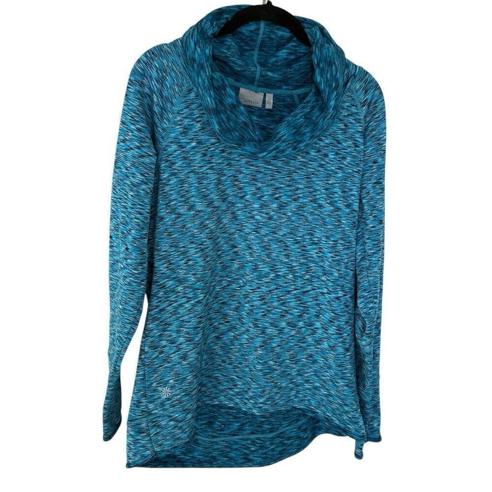 Athleta Tranquility Spaced Dye Pullover Woman’s Size Med Cowl Neck Fleece Lined